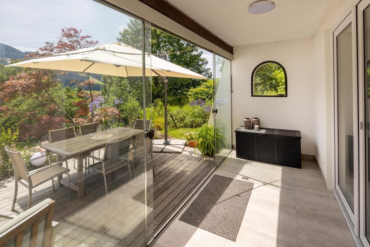 Waldlounge - Gartenwohnung Oberstaufen Bagian luar foto